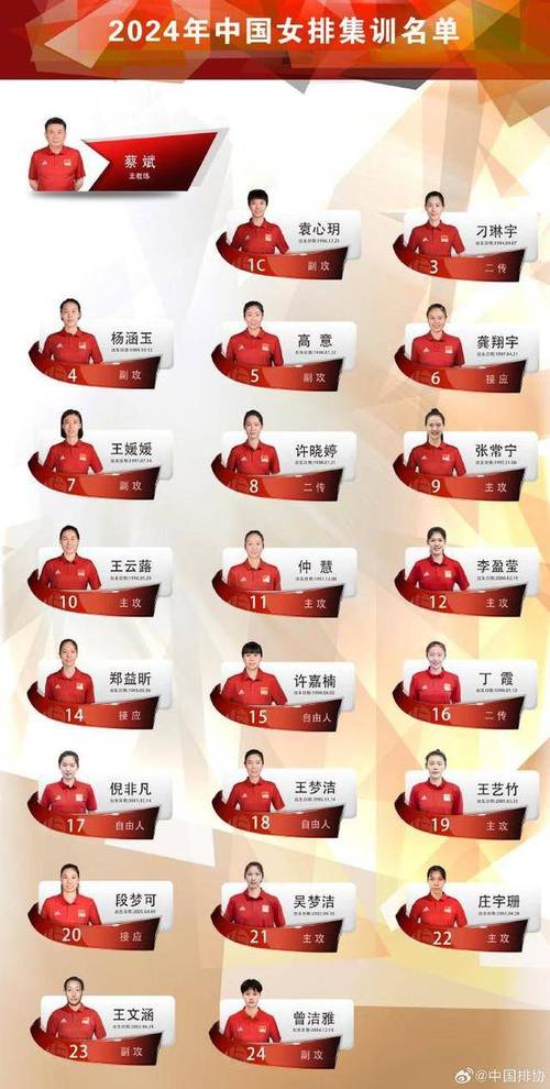 2016中国女排队员名单的相关图片